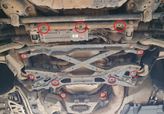 Steel gearbox guard for Audi A8