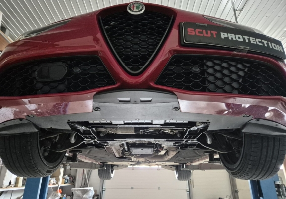 Steel sump guard for Alfa Romeo Giulia