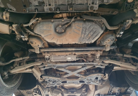 Steel sump guard for Audi A8