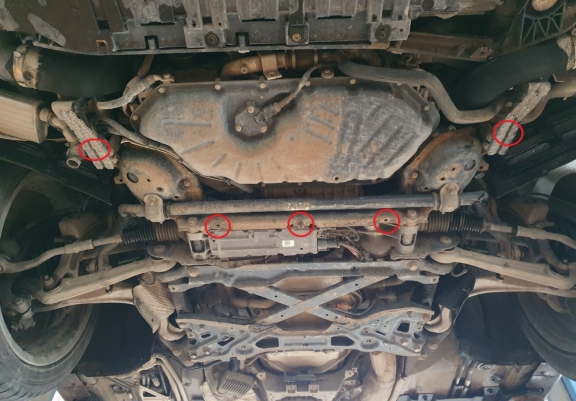 Steel sump guard for Audi A8