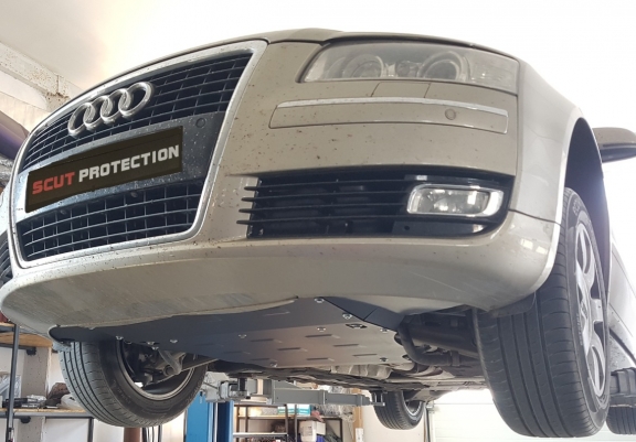 Steel sump guard for Audi A8