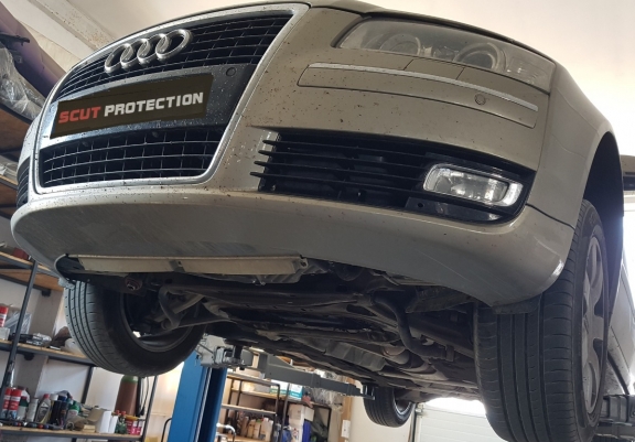 Steel sump guard for Audi A8