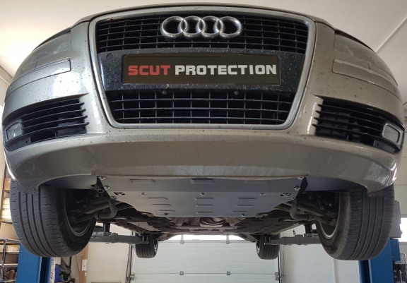 Steel sump guard for Audi A8
