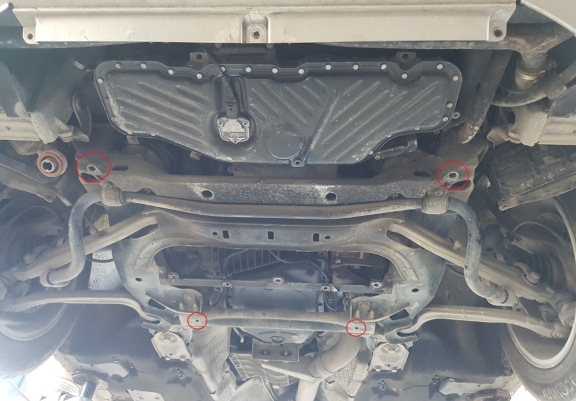 Steel sump guard for Audi A8