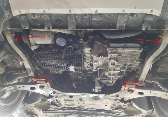 Steel sump guard for Ford Kuga