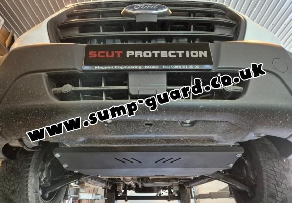 Steel sump guard for the protection of the engine and the gearbox for Ford Transit Custom - FWD