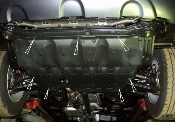 Steel sump guard for Hyundai Santa Fe