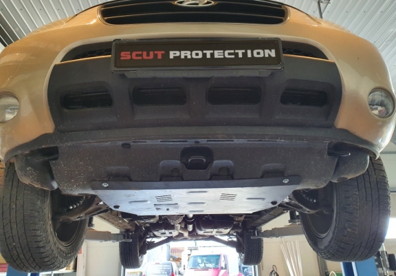 Steel sump guard for Hyundai Santa Fe