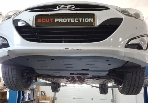 Steel sump guard for the protection of the engine and the gearbox for Hyundai i40