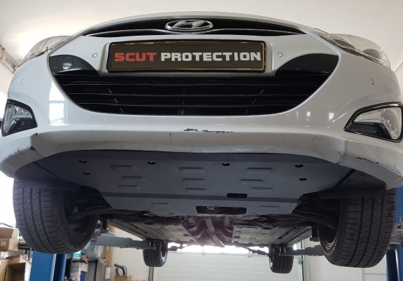Steel sump guard for the protection of the engine and the gearbox for Hyundai i40