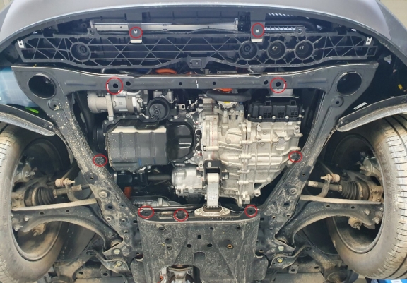 Steel sump guard for Kia Sportage