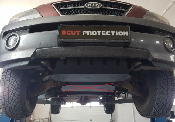 Steel sump guard for the protection of the engine and the radiator for Kia Sorento