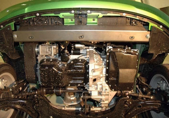 Steel sump guard for Mazda 2