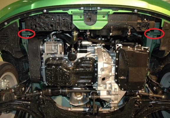 Steel sump guard for Mazda 2