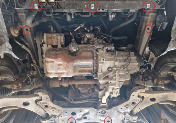 Steel sump guard for Mazda 3