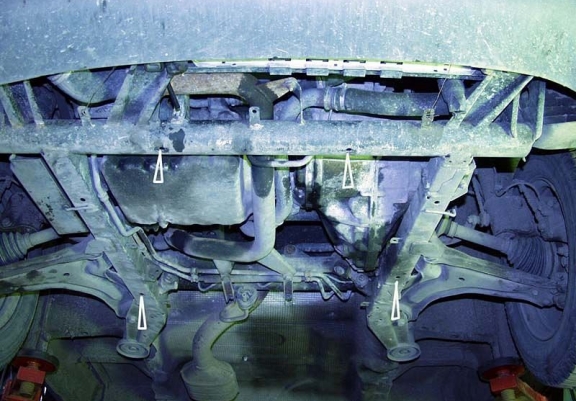 Steel sump guard for the protection of the engine and the gearbox for Mercedes Vito