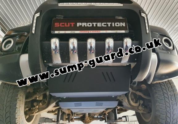 Steel sump guard for the protection of the engine and the radiator for Mitsubishi L 200