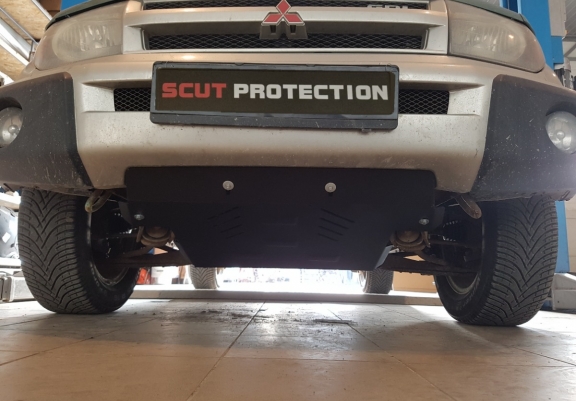 Steel sump guard for Mitsubishi Shogun Pinin