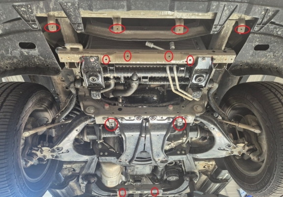 Steel sump guard for the protection of the engine and the radiator for Maxus T60 Max