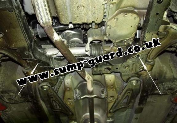 Steel sump guard for the protection of the engine and the gearbox for Saab 9-3