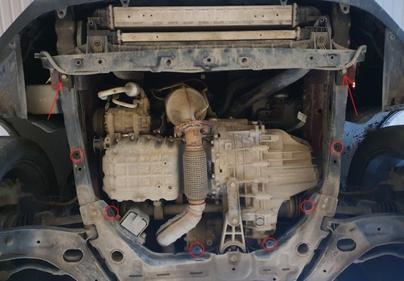 Steel sump guard for SsangYong Tivoli