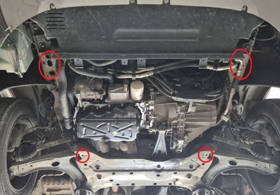 Aluminum sump guard for Ford Transit FWD