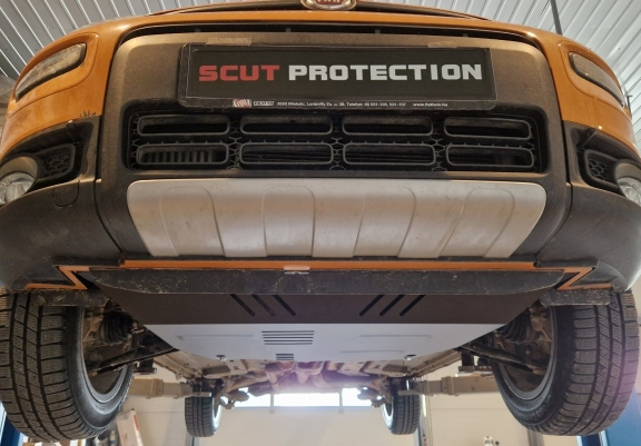 Steel sump guard for Fiat Panda 4x2