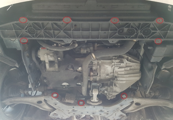 Steel sump guard for the protection of the engine and the gearbox for Hyundai i40
