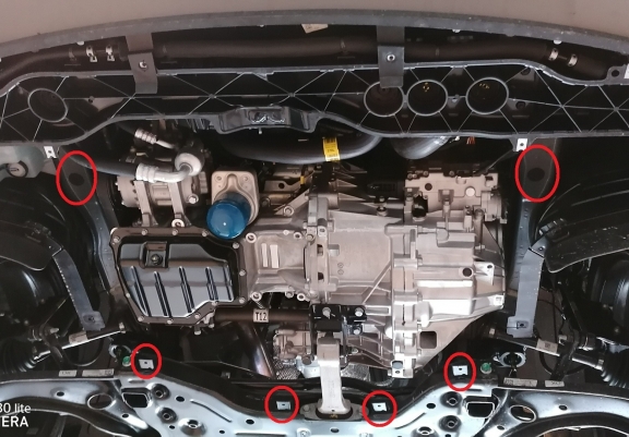 Steel sump guard for Kia Sportage