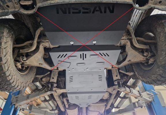 Aluminum gearbox guard for Nissan Pathfinder