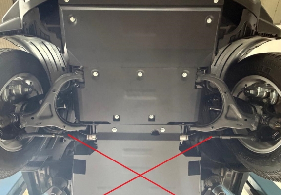 Steel sump guard for KGM Musso 