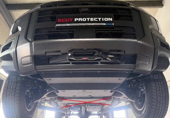Steel sump guard for KGM Musso 
