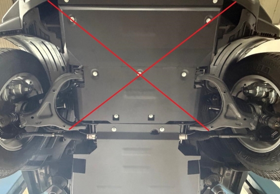Steel gearbox guard for KGM Musso