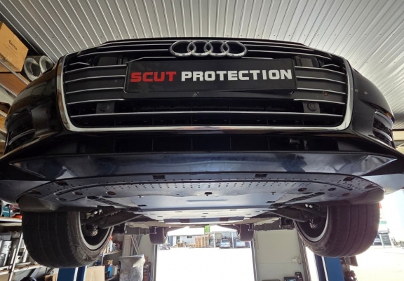Steel sump guard for Audi A6