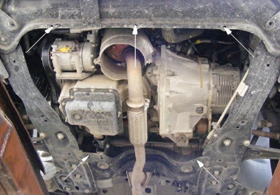 Steel sump guard for the protection of the engine and the gearbox for Fiat Scudo