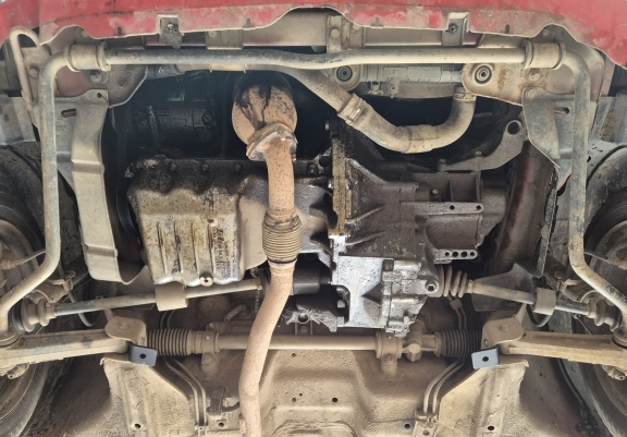 Steel sump guard for Subaru Justy