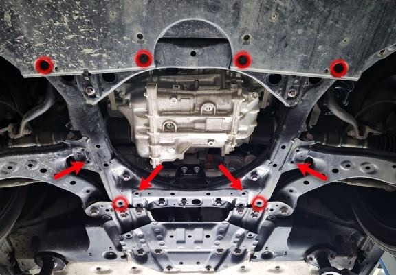 Aluminum sump guard for Subaru Trailseeker