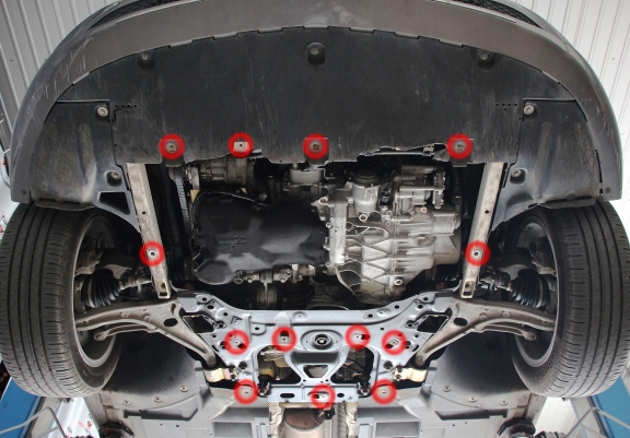 Steel sump guard for Mercedes B-Class W247