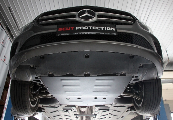 Steel sump guard for Mercedes B-Class W247